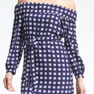 Off the shoulder gingham dress